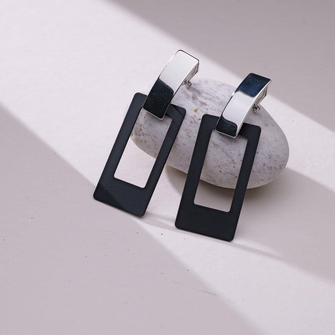 Rectangular Clip on Earrings