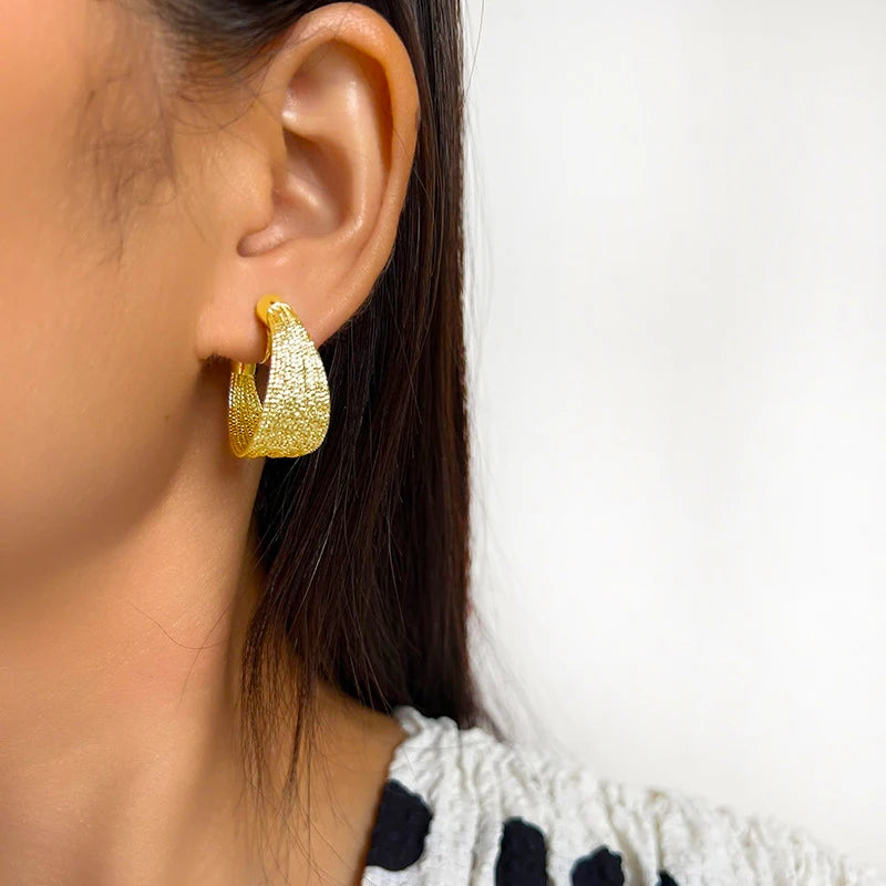 Gold Brass Coil Earrings