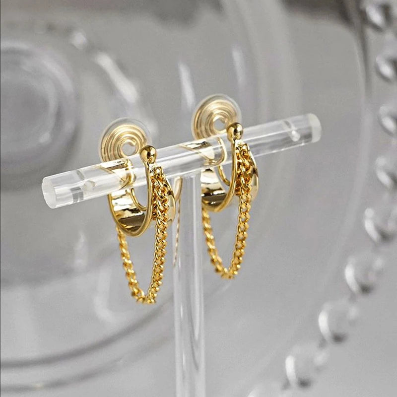 Hoop Brass Coil Earrings