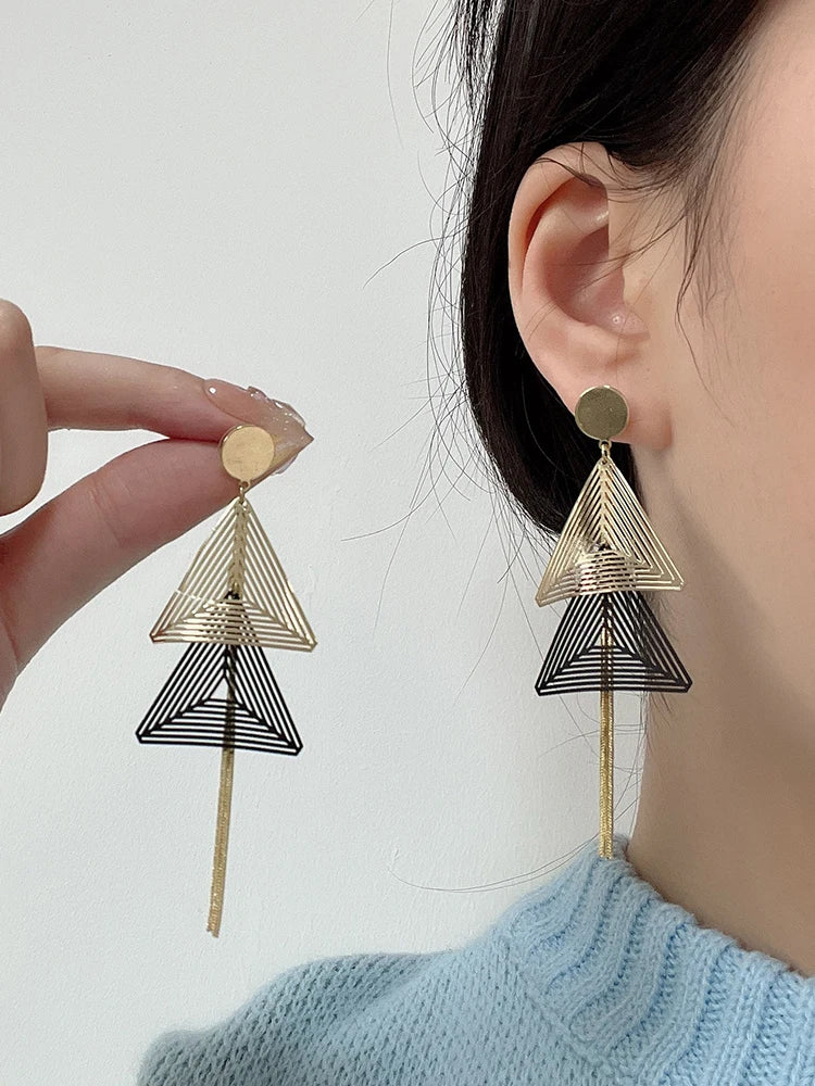 Hollow Triangle Clip on Earrings