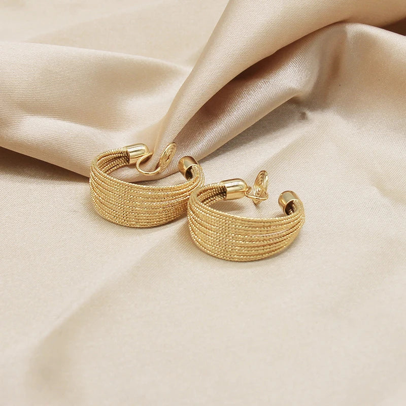 Gold Brass Coil Earrings