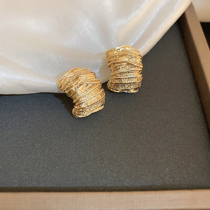 Textured Clip on Earrings