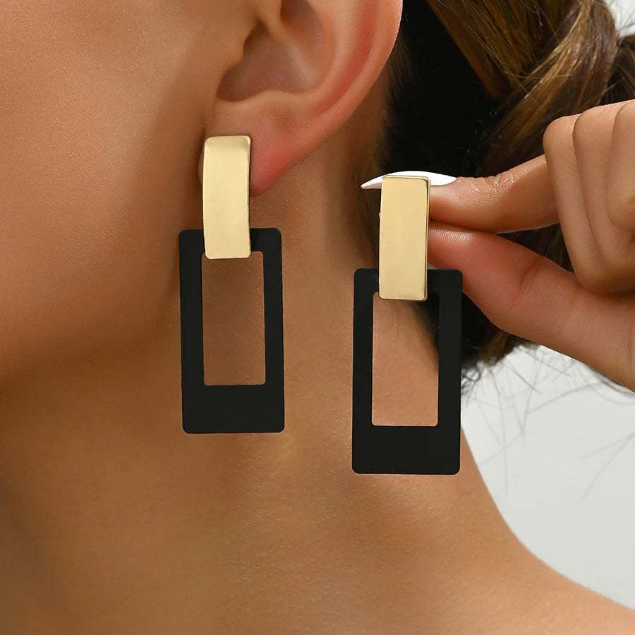 Rectangular Clip on Earrings