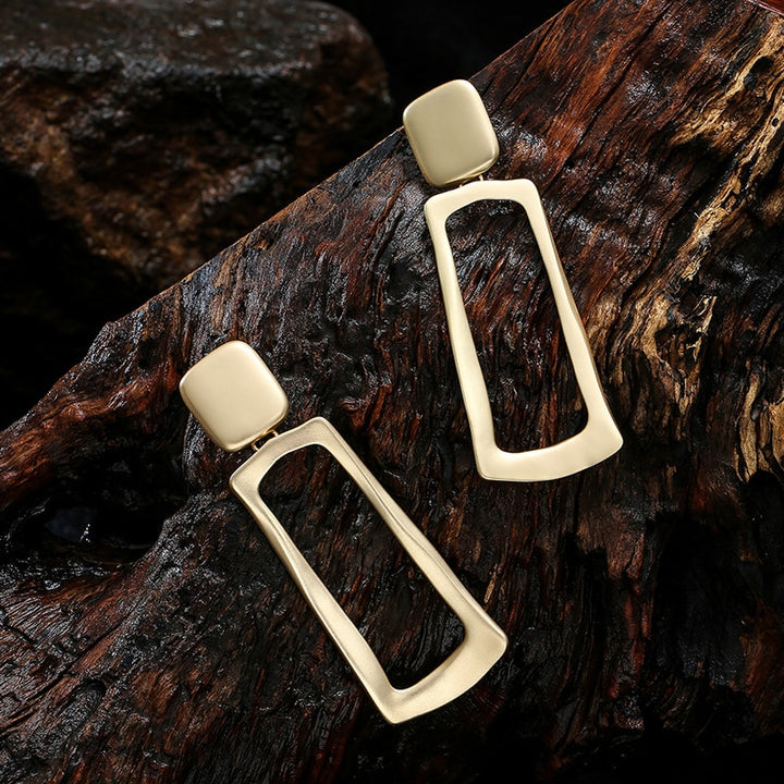 Extra Large Metal Geometric Hoop Clip on Earrings