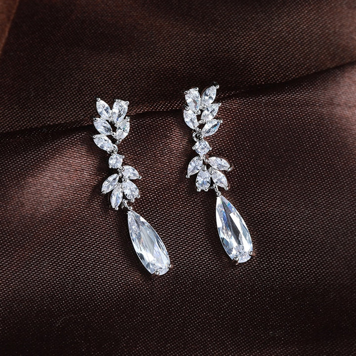 Water Drop Zirconia Clip on Earrings