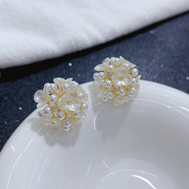 Hydrangea Clip on Earrings