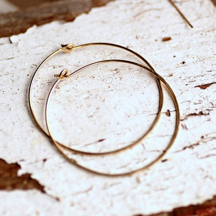 14K Gold Handmade Filled Hoop Earrings